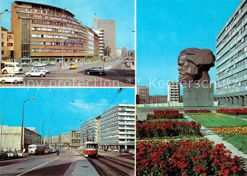 AK / Ansichtskarte Karl Marx Stadt Karl Marx Allee und Monument Strasse der Nationen  Kat. Chemnitz