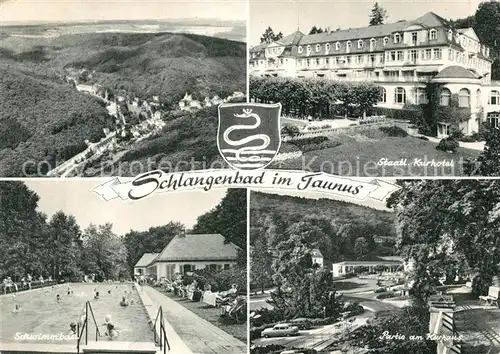 AK / Ansichtskarte Schlangenbad Taunus Staatliches Kurhotel Schwimmbad Kurhaus Kat. Schlangenbad