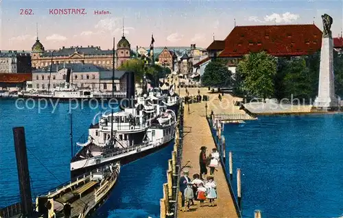 AK / Ansichtskarte Konstanz Bodensee Hafen Dampfer Kat. Konstanz