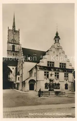 AK / Ansichtskarte Friedrichshafen Bodensee Rathaus mit Zeppelinbrunnen Kat. Friedrichshafen