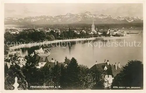 AK / Ansichtskarte Friedrichshafen Bodensee Panorama Hafen Alpen Kat. Friedrichshafen