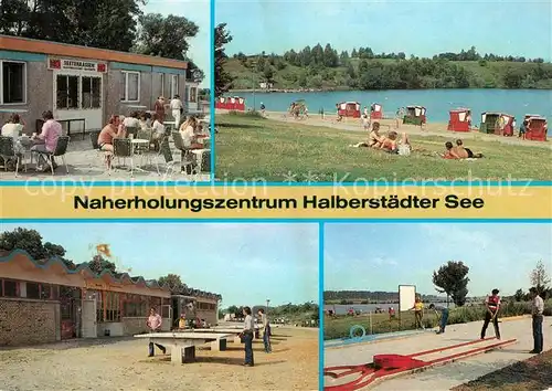 AK / Ansichtskarte Halberstadt Naherholungszentrum Halberstaedter See Badestrand Tischtennis Minigolf Kat. Halberstadt