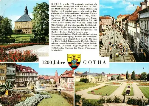 AK / Ansichtskarte Gotha Thueringen Schloss Friedenstein Neumarkt und Erfurter Strasse Wasserkunst Rathaus Orangerie Kat. Gotha