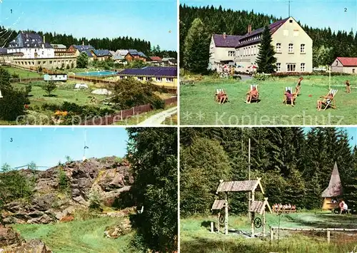 AK / Ansichtskarte Gruenbach Vogtland Ferienheim Geschwister Scholl FDGB Erholungsheim Louis Mueller Wendelstein Waldklause  Kat. Gruenbach Vogtland