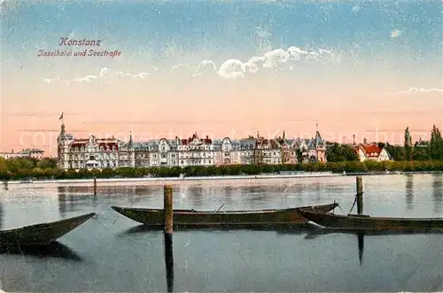 AK / Ansichtskarte Konstanz Bodensee Inselhotel und Seestrasse Boote Kat. Konstanz