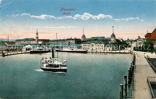 AK / Ansichtskarte Konstanz Bodensee Hafen Dampfer Steg Kat. Konstanz