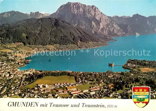 AK / Ansichtskarte Gmunden Salzkammergut mit Traunstein und Traunsee Kat. Gmunden