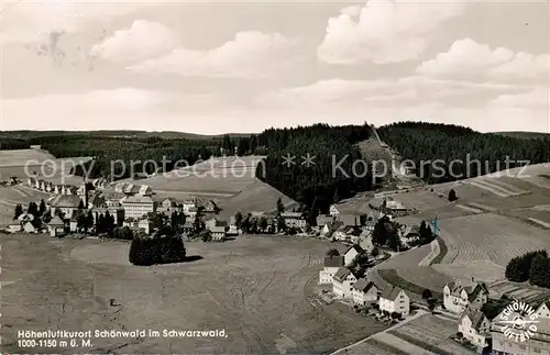 AK / Ansichtskarte Schoenwald Schwarzwald Fliegeraufnahme Kat. Schoenwald im Schwarzwald