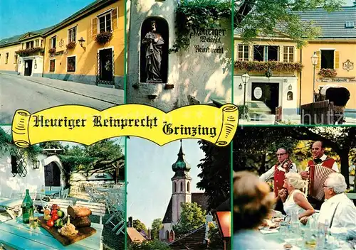 AK / Ansichtskarte Grinzing Wien Heuriger Reinprecht Restaurant Gaststaette Weinlokal Kirche Kat. Doebling