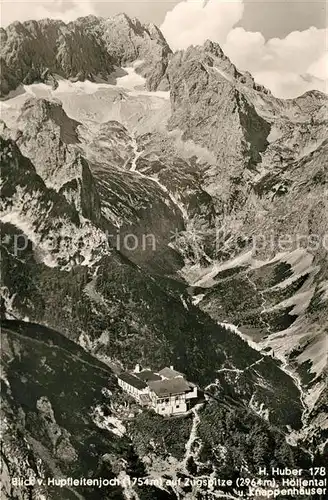 AK / Ansichtskarte Zugspitze Blick vom Hupfleitenjoch mit Hoellental und Knappenhaeuser Kat. Garmisch Partenkirchen