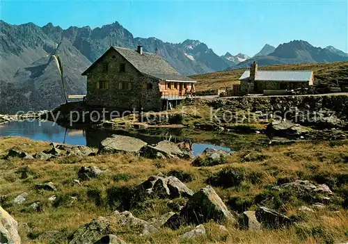 AK / Ansichtskarte Friedrichshafener  Huette Berghaus Bergsee Gebirgspanorama Verwallgruppe Kat. Oesterreich