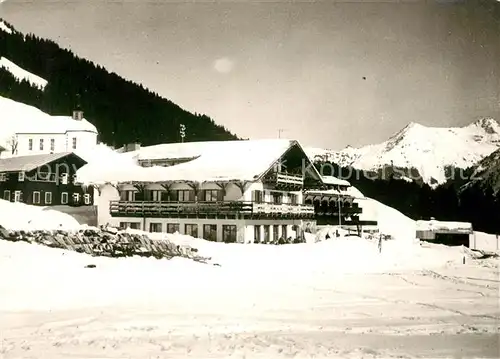 AK / Ansichtskarte Baad Mittelberg Kleinwalsertal Pension Cafe Alpengasthof Puehringer Winter Kat. Mittelberg