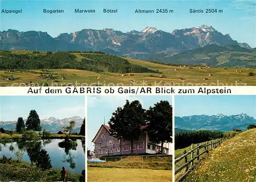 AK / Ansichtskarte Gais AR Auf dem Gaebris Blick zum Alpstein Alpenpanorama Bergsee Bergwiese Kat. Gais