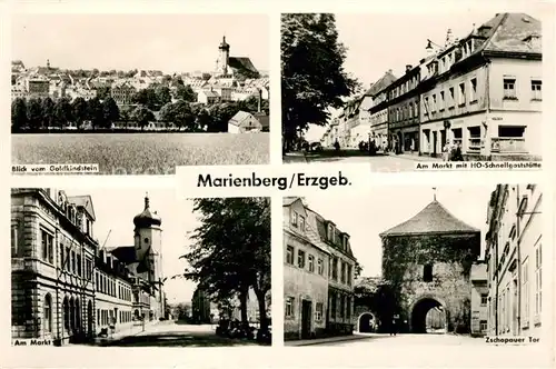 AK / Ansichtskarte Marienberg Erzgebirge Schnellgaststaette Markt Zschopauer Tor  Kat. Marienberg