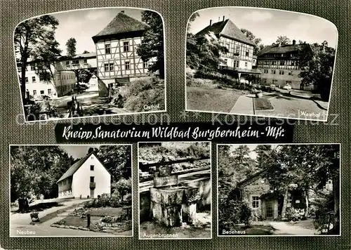 AK / Ansichtskarte Burgbernheim Kneipp Sanatorium Wildbad Ost und Westhof Neubau Augenbrauen Badehaus Kat. Burgbernheim