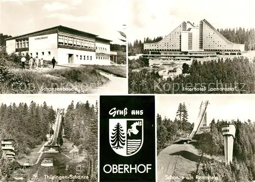 AK / Ansichtskarte Oberhof Thueringen Schanzenbaude Interhotel Panorama Schanze am Rennsteig Kat. Oberhof Thueringen