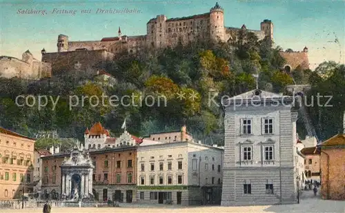 AK / Ansichtskarte Salzburg Oesterreich Festung und Drahtseilbahn Kat. Salzburg