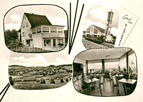 AK / Ansichtskarte Gladenbach Konditorei Cafe Fuhrmann Kirche Panorama Kat. Gladenbach