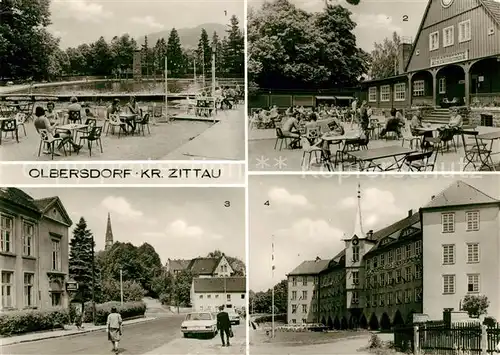 AK / Ansichtskarte Olbersdorf Sachsen Volksbad Gaststaette Teilansicht Polytechn Oberschule Kat. Olbersdorf