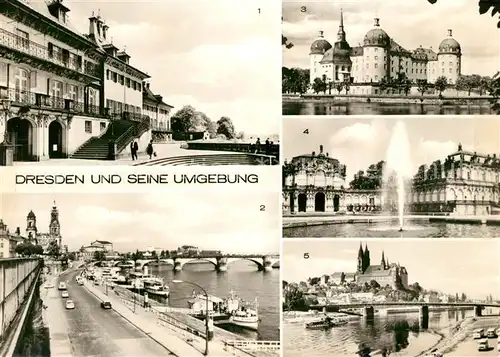 AK / Ansichtskarte Dresden Schloss Pillnitz Bruehlsche Terrasse Barockmuseum Schloss Moritzburg Dresden Zwinger Wallpavillon Meissen Albrechtsburg und Dom Kat. Dresden Elbe