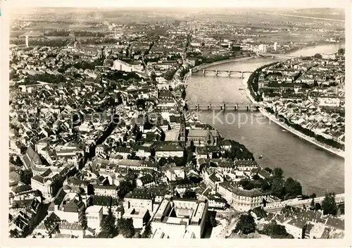 AK / Ansichtskarte Basel BS Fliegeraufnahme Rheinbruecken Kat. Basel