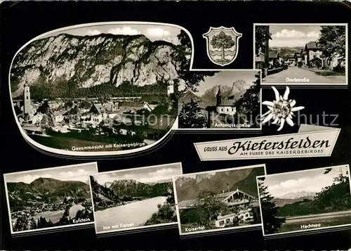 AK / Ansichtskarte Kiefersfelden Kaisergebirge Dorfstrasse Antoniuskapelle Kufstein Inn Kaiser  Kat. Kiefersfelden