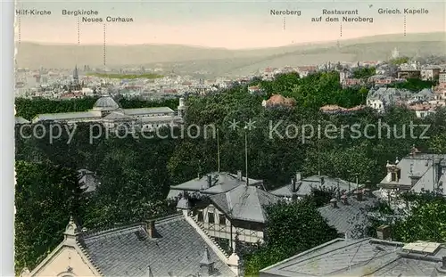 AK / Ansichtskarte Wiesbaden mit Neroberg Griechische Kapelle Bergkirch Kurhaus Kat. Wiesbaden