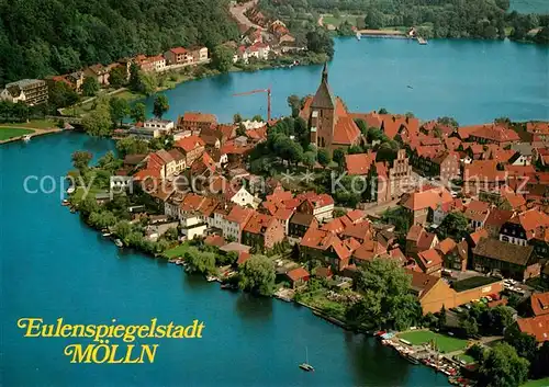 AK / Ansichtskarte Moelln Lauenburg Eulenspiegelstadt Fliegeraufnahme Kat. Moelln