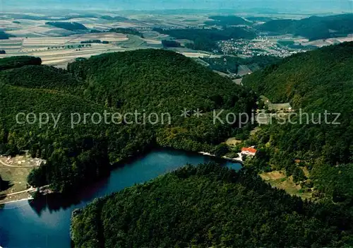 AK / Ansichtskarte Bad Lauterberg Wiesenbeker Teich mit Campingplatz Fliegeraufnahme Kat. Bad Lauterberg im Harz