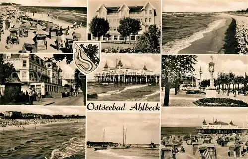 AK / Ansichtskarte Ahlbeck Ostseebad Strand Hotel Brandung Seebruecke Promenade  Kat. Heringsdorf Insel Usedom