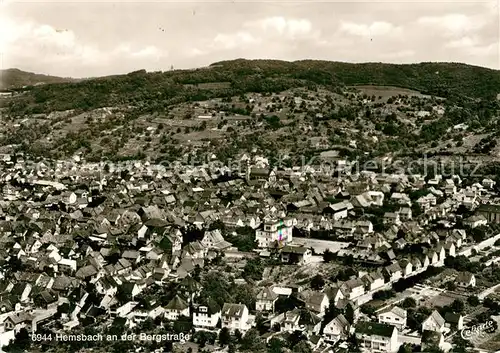 AK / Ansichtskarte Hemsbach Bergstrasse Fliegeraufnahme Kat. Hemsbach