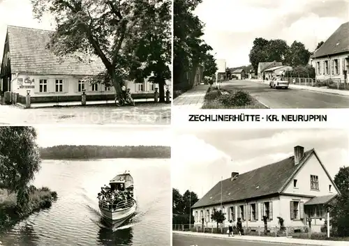 AK / Ansichtskarte Zechlinerhuette Cafe Huettensee Faehrschiff Kat. Rheinsberg