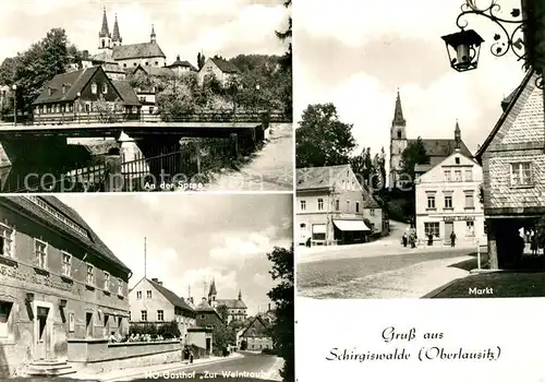 AK / Ansichtskarte Schirgiswalde Spree Markt HO Gasthof Zur Weintraube Kat. Schirgiswalde