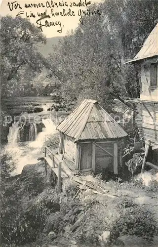 AK / Ansichtskarte Oesterreich Holzhaus am Fluss Kat. Oesterreich