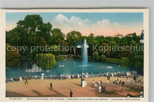 AK / Ansichtskarte Wiesbaden Kurhaus Gartenseite mit Fontaine  Kat. Wiesbaden