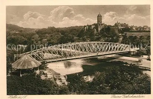 AK / Ansichtskarte Halle Saale Ruine Giebichenstein Saalebruecke Kat. Halle