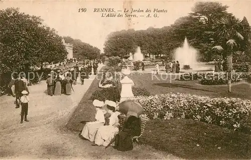 AK / Ansichtskarte Rennes Le Jardin des Plantes Allee des Serres Kat. Rennes