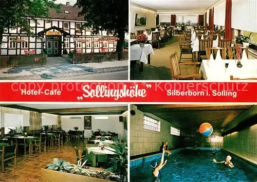 AK / Ansichtskarte Silberborn Hotel Cafe Sollingshoehe Speisesaal Hallenbad Kat. Holzminden