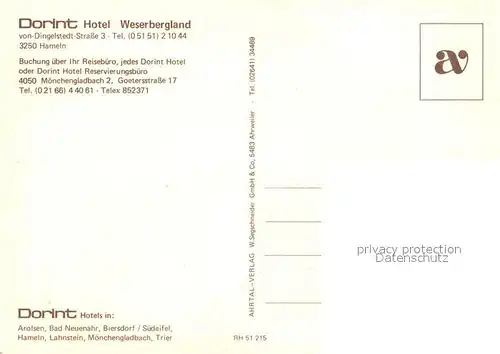 AK / Ansichtskarte Hameln Weser Dorint Hotel Weserbergland Foyer Speisesaal Hallenbad