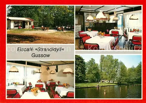 AK / Ansichtskarte Gussow Eiscafe Strandidyll Gaststuben Weiher Kat. Heidesee