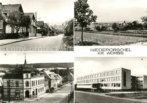 AK / Ansichtskarte Niederorschel Friedrich Engels Strasse Hauptstrasse Dr. Theodor Neubauer Schule Kat. Niederorschel