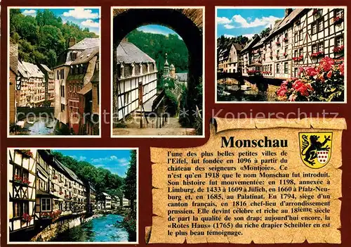 AK / Ansichtskarte Monschau Fachwerk Panorama Kat. Monschau