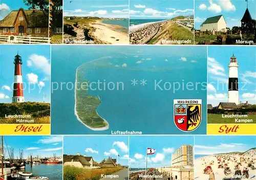 AK / Ansichtskarte Insel Sylt Munkmarsch Morsum Leuchttuerme Hoernum Kampen Westerland Kat. Westerland