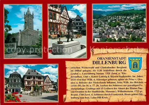 AK / Ansichtskarte Dillenburg Burg Marktplatz Denkmal Kat. Dillenburg