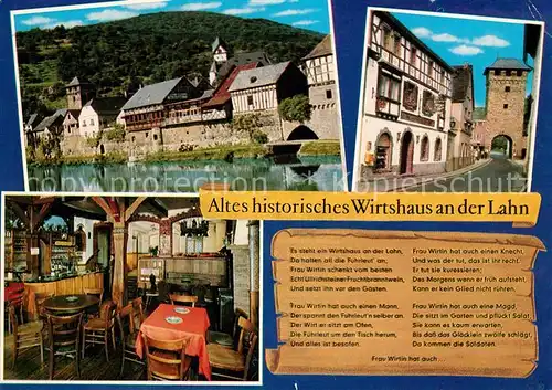 AK / Ansichtskarte Dausenau Altes historisches Wirtshaus an der Lahn Gedicht Kat. Dausenau