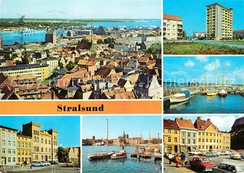 AK / Ansichtskarte Stralsund Mecklenburg Vorpommern Panorama Leninplatz Hafen Heinrich Heine Ring  Kat. Stralsund