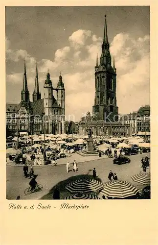 AK / Ansichtskarte Halle Saale Marktplatz Kat. Halle