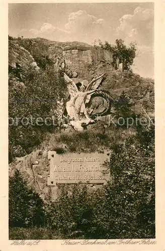 AK / Ansichtskarte Halle Saale Kaiser Wilhelm Denkmal am Trothaer Felsen Kat. Halle