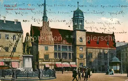 AK / Ansichtskarte Halle Saale Rathaus Haendel Denkmal Kat. Halle