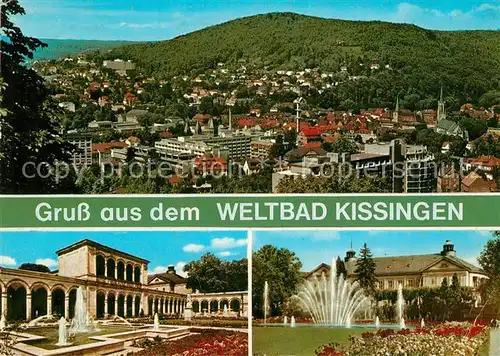 AK / Ansichtskarte Bad Kissingen Stadtblick Kurhaus Kurpark Fontaene Kat. Bad Kissingen